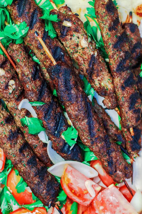 Close-up of spices on Kofta Kebab