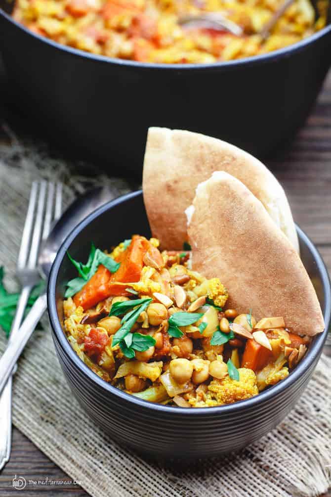 Turmeric Cauliflower Chickpea Stew Recipe, Mediterranean