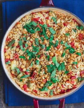 Mediterranean Orzo Recipe with Zucchini and Chickpeas