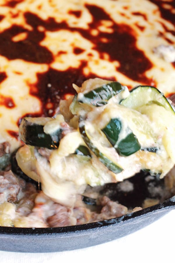 Close-up of Zucchini Bechamel Casserole