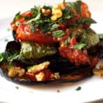 Fried Eggplant Recipe with Green Peppers and Tomatos - Turkish Inspired