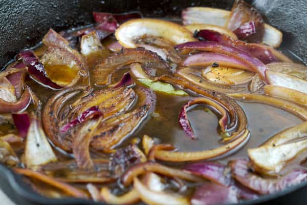 Onions sauteed for chicken thigh recipe