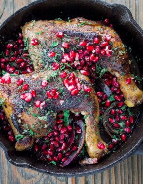 Pomegranate chicken thigh recipe from The Mediterranean Dish