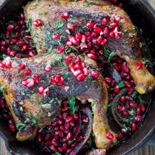 Pomegranate chicken thigh recipe from The Mediterranean Dish