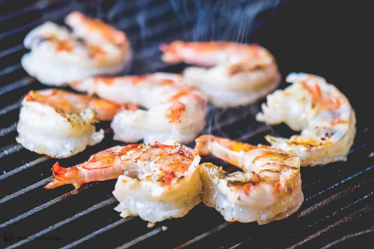 Grilled shrimp on indoor griddle