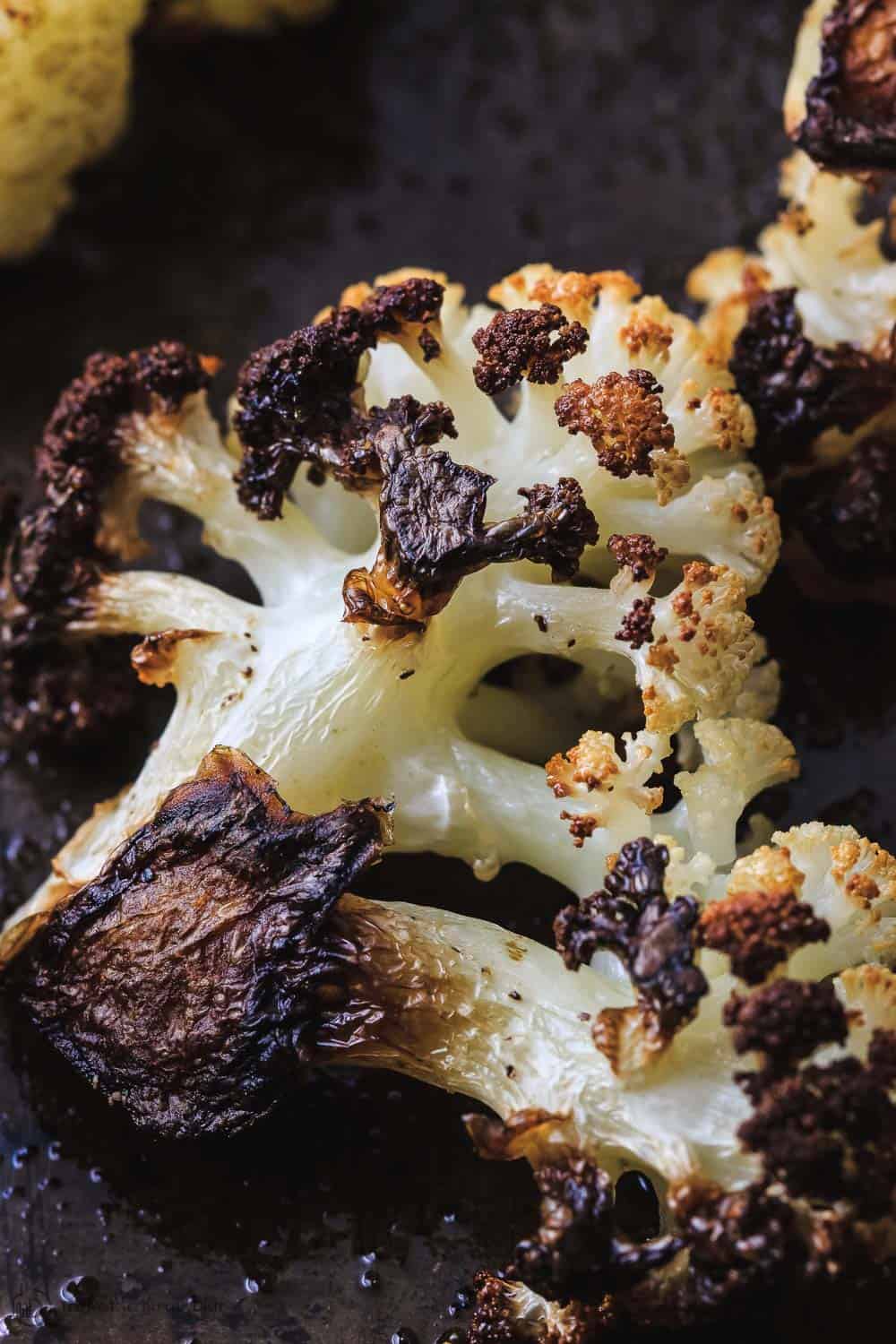 Roasted cauliflower with charred portions