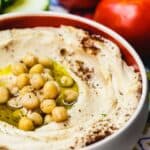 Hummus and vegetables