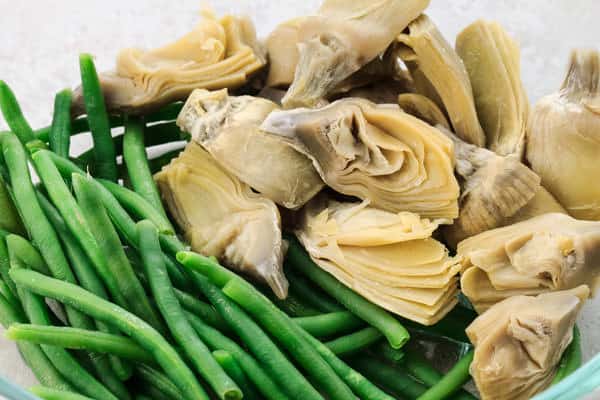 Artichokes and green beans