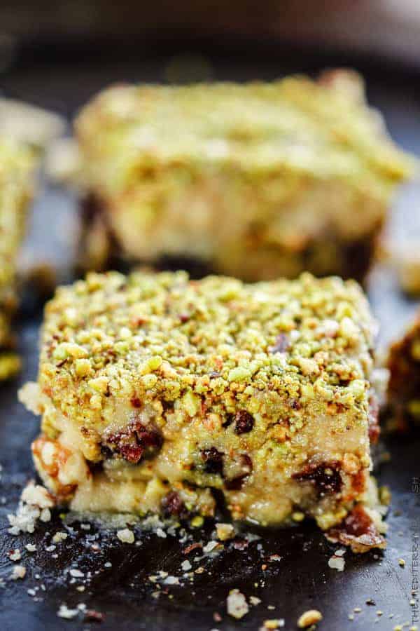 Dessert Bars w/ Dates, honey and nuts cut into squares