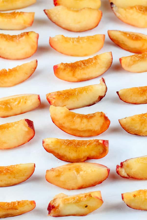 Slices of peaches