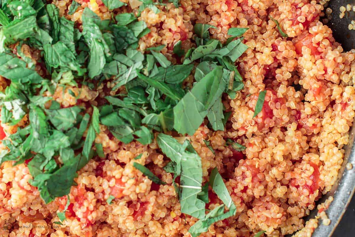 Quinoa with tomato and mint