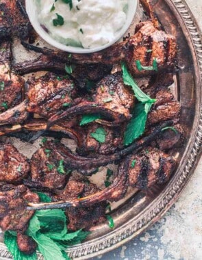 Mediterranean Grilled Lamb Chops with a side of Tzatziki