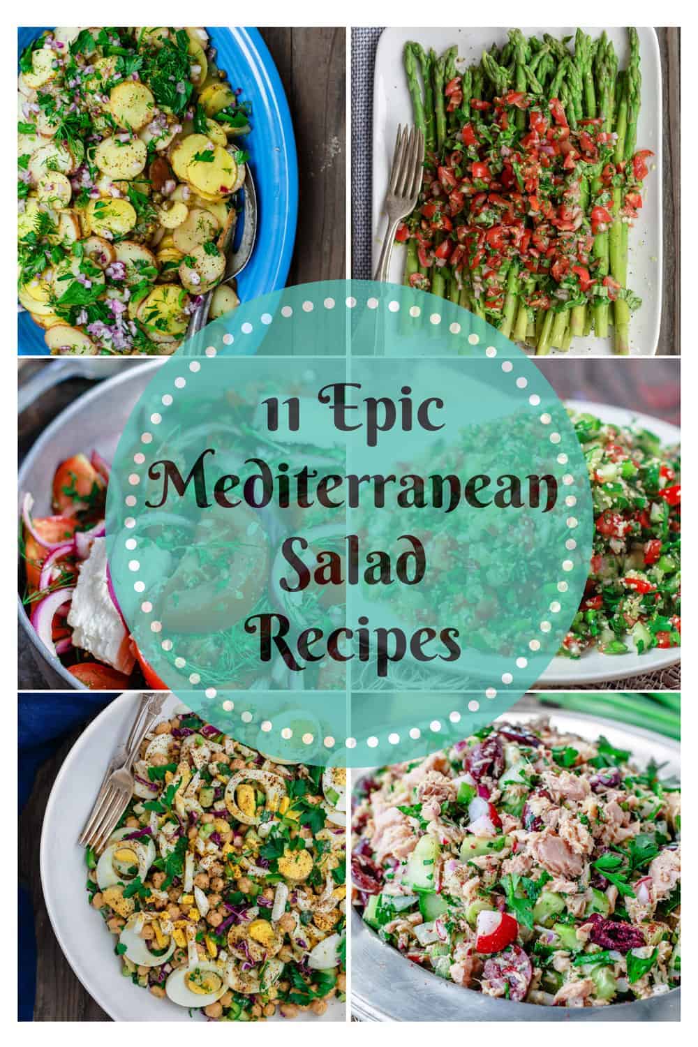 11 Epic Mediterranean Salad Recipes | The Mediterranean Dish. Easy salad recipes loaded with Mediterranean flavors and great ingredients. Perfect for any night of the week, summer picnics and more. Tabouli, fattoush, potato salad, chikpea salad, and more! from themediterraneandish.com #salad #chickpeasalad #tabouli #mediterraneansalad #greeksalad #balela #tunasalad #ptoatsalad 