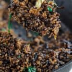 Mujadara Recipe | The Mediterranean Dish. This simple lentils and rice recipe garnished with crispy onions is a signature Middle Eastern Dish that makes for a healthy flavor-packed feast. Vegan, Gluten Free. Check out the easy step-by-step photo instructions at The Mediterranean Dish