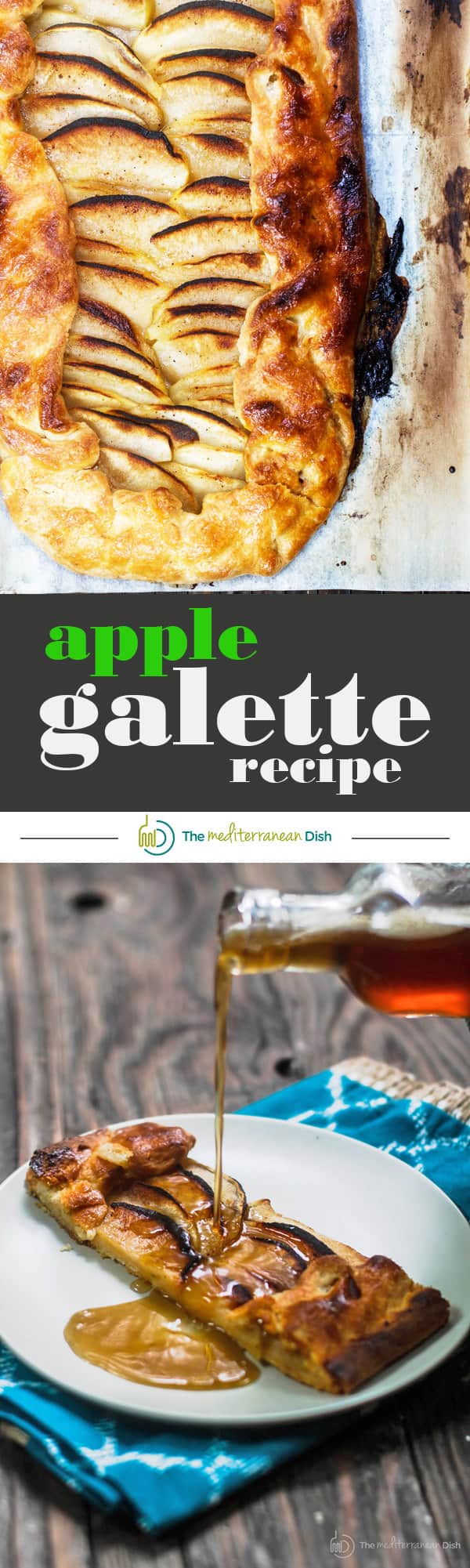 Simple Apple Galette Recipe | The Mediterranean Dish. A must make! Even if you are not a baker, you can still make this galette with the step-by-step tutorial! The rum syrup takes this cozy, flaky pastry to a new level of decadent. I will definitely make this apple galette again.