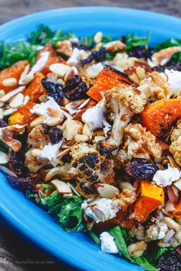 Roasted Butternut Squash and Cauliflower Salad with Lemon 