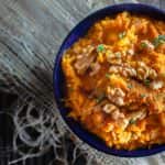 Roasted Mashed Sweet Potatoes with Thyme and Molasses | The Mediterranean Dish. Do not hide your mashed sweet potatoes underneath marshmallows. Try this simple, rustic and flavor packed mashed sweet potatoes instead. The perfect Thanksgiving dish.