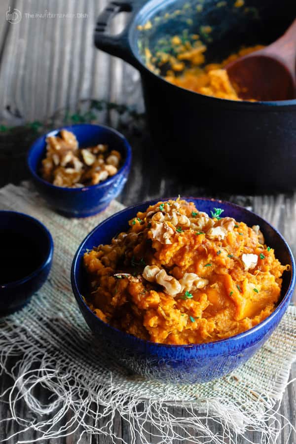 Sweet Potatoes with Thyme and Molasses served in bowls