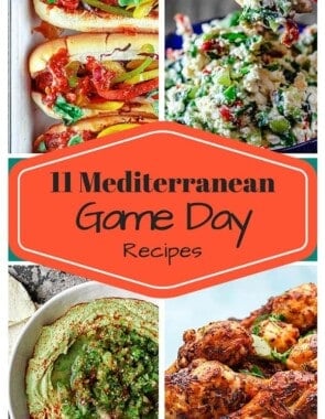 11 Mediterranean Game Day Recipes | The Mediterranean Dish. Crazy good party recipes with a Mediterranean twist! From quick homemade dips to spicy chicken drumsticks; Italian sausage hoagies loaded with peppers and onions! Be sure to double the recipes because everyone will come back for seconds!