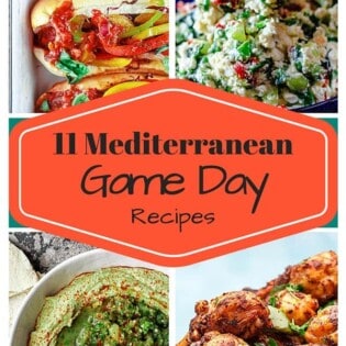 11 Mediterranean Game Day Recipes | The Mediterranean Dish. Crazy good party recipes with a Mediterranean twist! From quick homemade dips to spicy chicken drumsticks; Italian sausage hoagies loaded with peppers and onions! Be sure to double the recipes because everyone will come back for seconds!