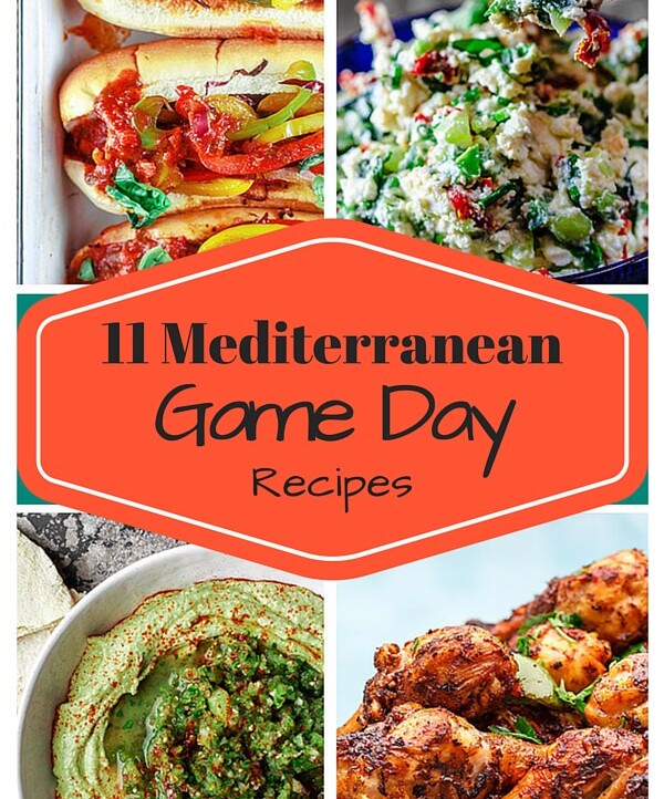 11 Mediterranean Game Day Recipes | The Mediterranean Dish. Crazy good party recipes with a Mediterranean twist! From quick homemade dips to spicy chicken drumsticks; Italian sausage hoagies loaded with peppers and onions! Be sure to double the recipes because everyone will come back for seconds!