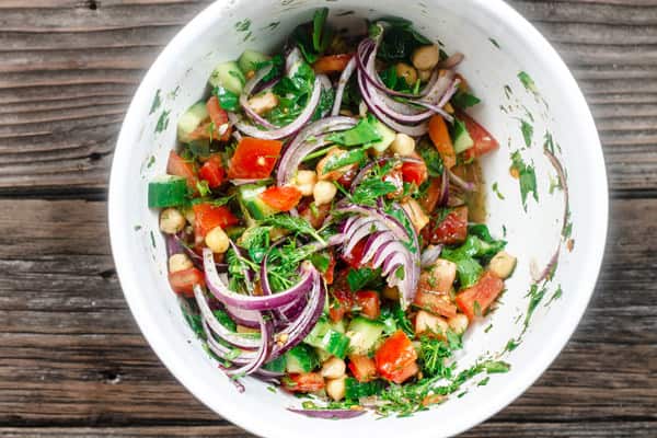 Mediterranean Chickpea Salad with Za’atar and Fried Eggplant | The ...