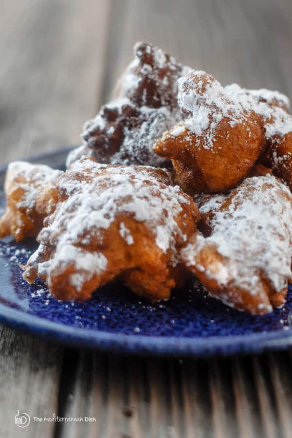 Donuts covered in powdered sugar