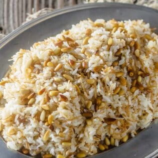 Lebanese Rice Recipe | The Mediterranean Dish. The perfect rice pilaf with olive oil, vermicelli pasta and toasted pine nuts. Recipe with step-by-step photos at The Mediterranean Dish!