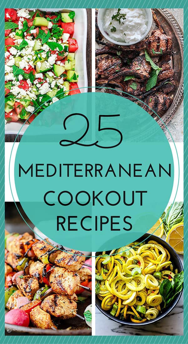 25 Mediterranean Recipes for your Cookout | The Mediterranean Dish! From chicken kabobs and lamb chops to Greek salad, orzo pasta, tabouli and more! Tasty and delicious Mediterranean recipes from The Mediterranean Dish and other sites. Give your next cookout a Mediterranean makeover! 