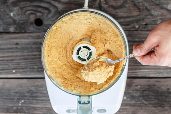 Roasted Cauliflower and added spices in a food processor blended together,