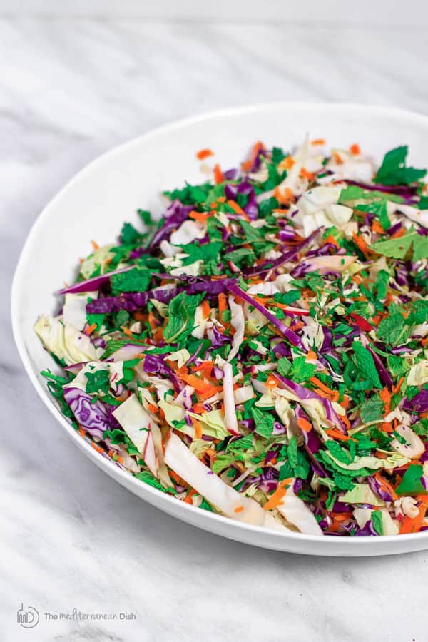 Plain Coleslaw mix in a bowl