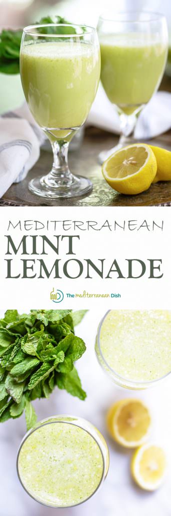 Mediterranean-Style Mint Lemonade | The Mediterranean Dish. An intense, frothy, perfectly refreshing homemade lemonade. There is a small trick that makes all the difference! See the recipe on TheMediterraneanDish.com