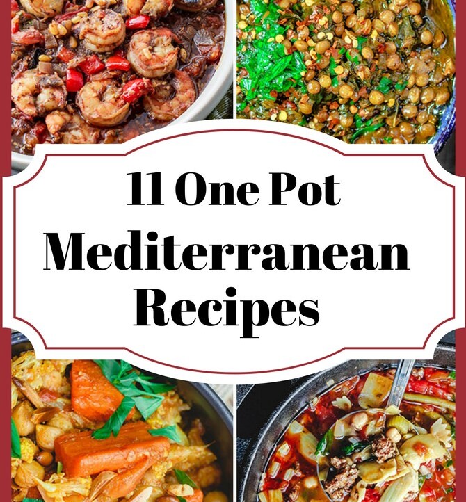 11 Mediterranean One Pot Recipes | The Mediterranean Dish. From Greek Avgolemono to Italian Minestrone; Chickpea Stew; Lentil Soups; Shrimp Stew; Roasted Carrot Soup and many more! Delicious Mediterranean Weeknight Recipes for colder weather! There is something for everyone on this list! Vegan; Gluten Free; and even meat lovers! See all the recipes on TheMediterraneanDish.com