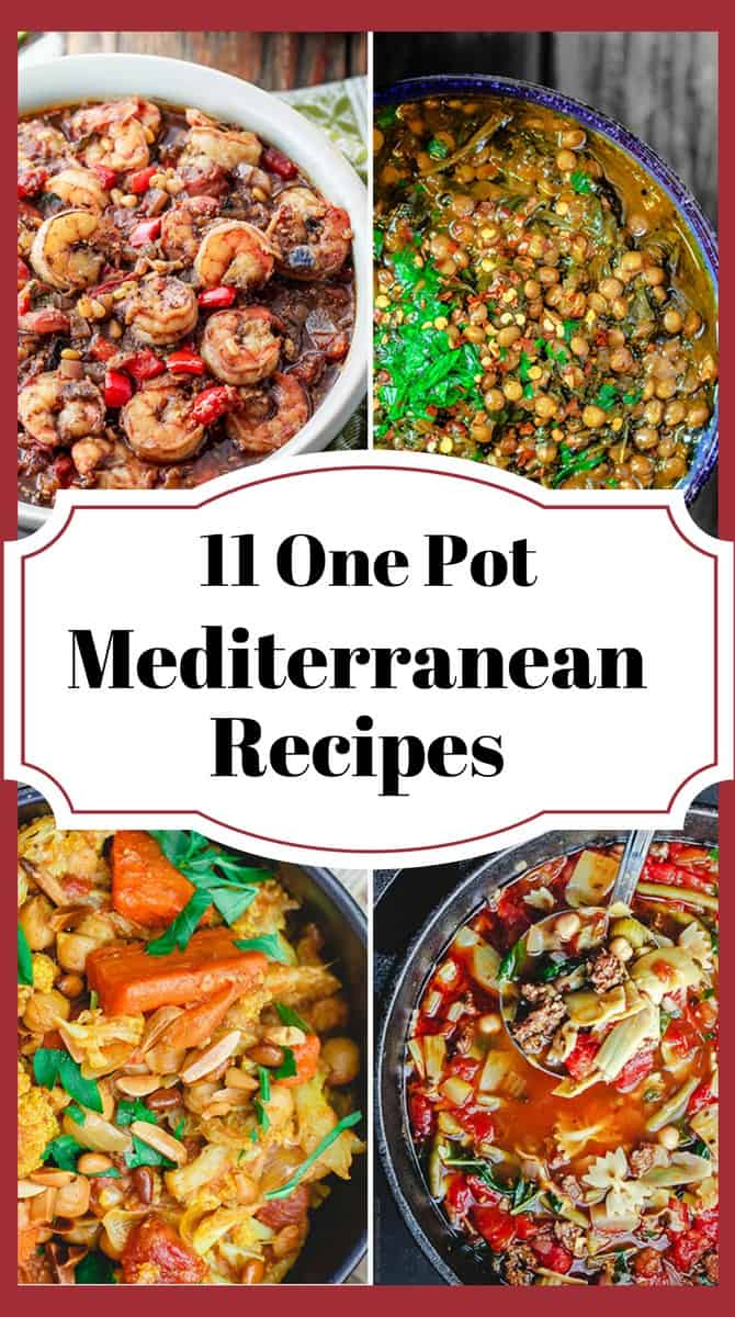 11 Mediterranean One Pot Recipes | The Mediterranean Dish. From Greek Avgolemono to Italian Minestrone; Chickpea Stew; Lentil Soups; Shrimp Stew; Roasted Carrot Soup and many more! Delicious Mediterranean Weeknight Recipes for colder weather! There is something for everyone on this list! Vegan; Gluten Free; and even meat lovers! See all the recipes on TheMediterraneanDish.com