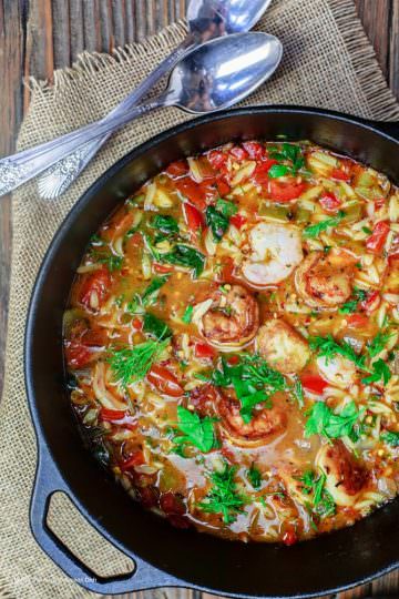 Orzo Soup with Shrimp Mediterranean Style | The Mediterranean Dish