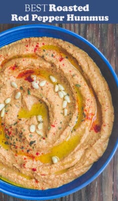 Roasted Red Pepper Hummus Recipe | The Mediterranean Dish