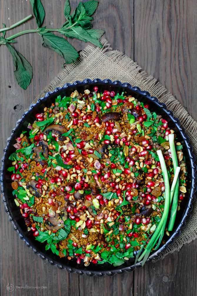 Jeweled Couscous Recipe with Pomegranate and Lentils