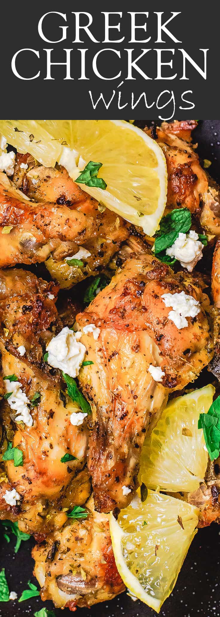 Greek Chicken Wings Recipe | The Mediterranean Dish. These chicken wings are the BEST! Easy, flavor-packed baked chicken wings that have been marinated Greek-style with olive oil, lemon juice, garlic and more! Get the recipe on TheMediterraneanDish.com