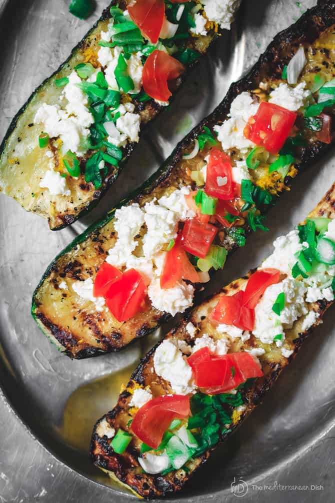 Top Mediterranean Recipe of 2016 | The Mediterranean Dish. Easy Mediterranean Zucchini Boats! See this recipe and all 10 Mediterranean recipes on TheMediterraneanDish.com