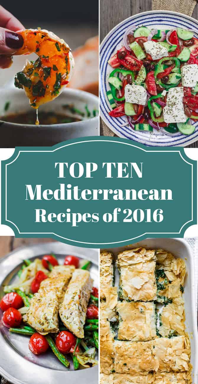 Top Mediterranean Recipes of 2016 | The Mediterranean Dish. From Greek Salad, Moussaka, Spanakopita, to Kebabs, Cilantro Lime Chicken and One Pan Fish dishes. 10 healthy Mediterranean recipes that follow the Mediterranean diet, all delicious recipes that will become family favorites! Vegan, clean eating, paleo and more recipes. See them on TheMediterrananDish.com