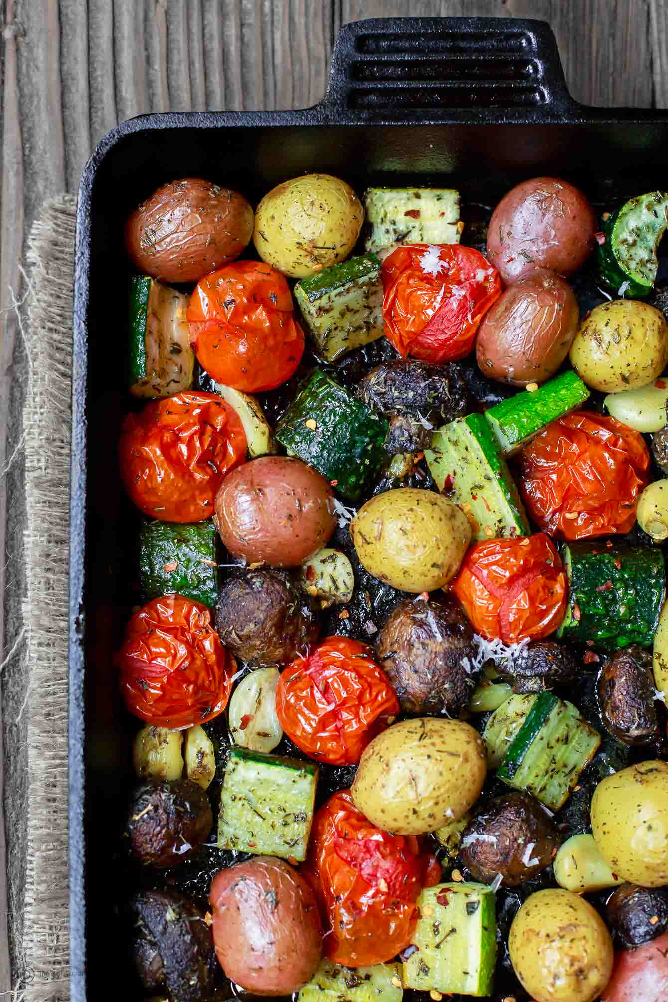 Italian Oven Roasted Vegetables Recipe (w/ Video)| The Mediterranean Dish