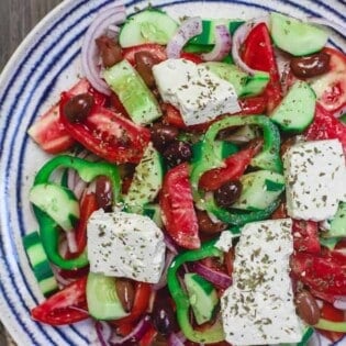 A plate of traditional Greek salad.