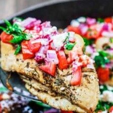 One-Skillet Mediterranean Chicken Recipe with Tomatoes and Green Olives-image
