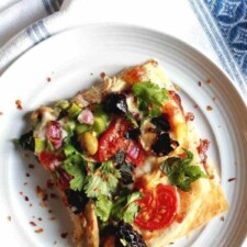 Phyllo Pizza with Chicken, Vegetables and Fresh Herbs-image