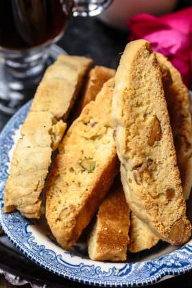 Easy Biscotti Recipe with Pistachios and Cardamom | The Mediterranean Dish. As Italian biscotti should always be, dense, textured, and perfectly crunchy. Get the tips and full recipe on TheMediterraneanDish.com