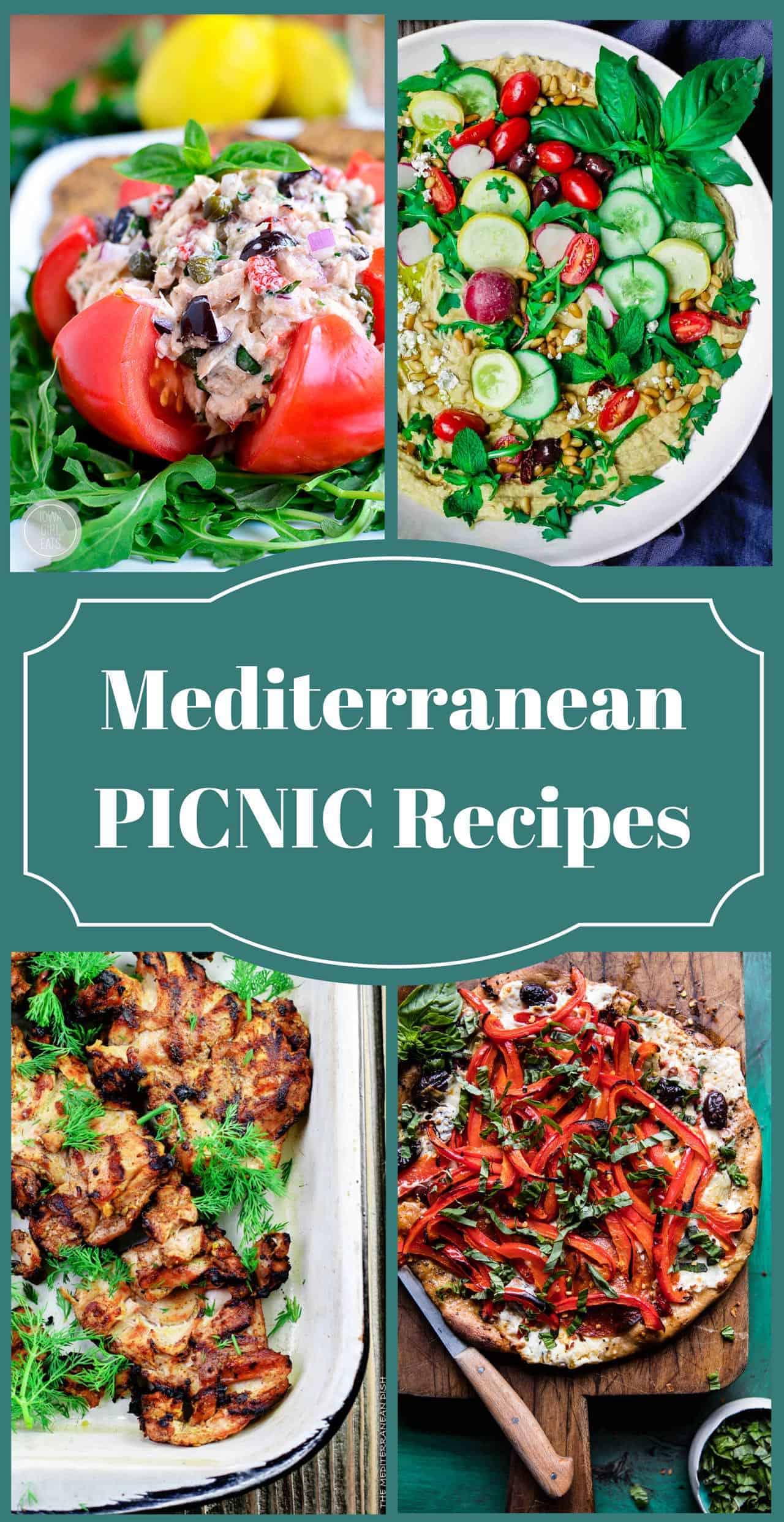 25 Mediterranean Picnic Recipes | The Mediterranean Dish. A collection of all-star picnic recipes with a Mediterranean twist! From zesty mouthwatering salads and dips, to sides, pastas, Greek chicken wings, kabobs & desserts! See them all on TheMedterraneanDish.com