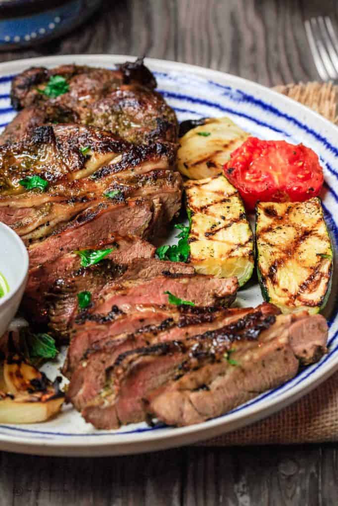 Mediterranean Grilled Lamb Leg with Mint Pesto | The Mediterranean Dish