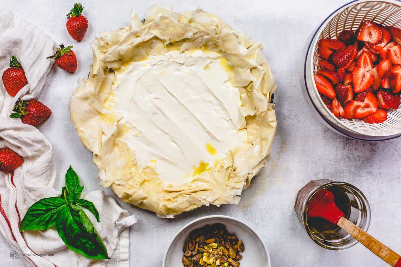 Ingredients of tart ready to be assembled