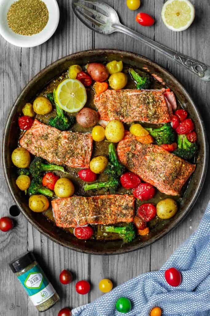 Za'atar Garlic Salmon Recipe | The Mediterranean Dish