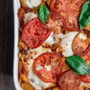 BEST Baked Rigatoni Recipe with Tomatoes and Eggplant | The Mediterranean Dish. My go-to baked rigatoni with a dose of Mediterranean-spiced meat sauce, tomatoes and eggplant. Everything in just one casserole. Comforting and still lighter.